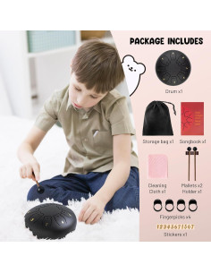 Tambor de Lengua de Acero CAHAYA 15 cm 8 Notas con Accesorios 2