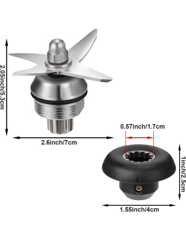 Conjunto de cuchillas de licuadora Frienda 3 piezas compatible Vita-Mix