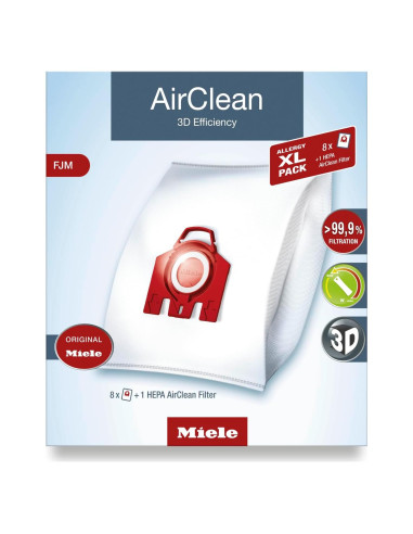 Bolsas de Filtro Miele AirClean 3D FJM - 8 Unidades + Filtros