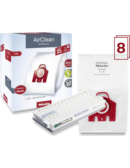 Bolsas de Filtro Miele AirClean 3D FJM - 8 Unidades + Filtros