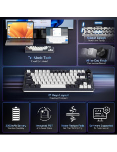 Teclado Mecánico Redragon K673 PRO Inalámbrico RGB 81 Teclas 2