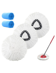 Paquete de 3 cabezales de repuesto Famebird para mopa giratoria