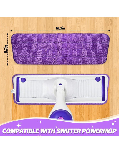 Almohadillas de Microfibra Reutilizables LYASILGC 4 Pzas Púrpura