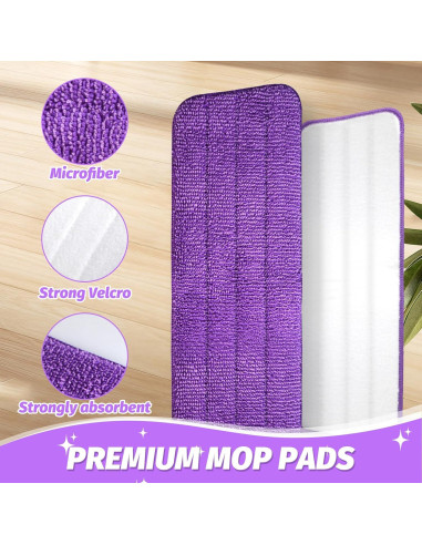 Almohadillas de Microfibra Reutilizables LYASILGC 4 Pzas Púrpura