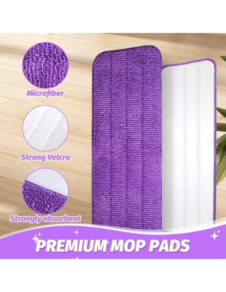 Almohadillas de Microfibra Reutilizables LYASILGC 4 Pzas Púrpura