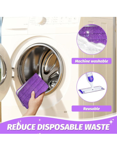 Almohadillas de Microfibra Reutilizables LYASILGC 4 Pzas Púrpura