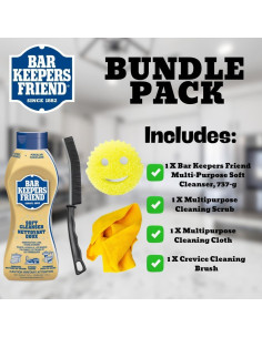 Limpiador Suave Multiusos Bar Keepers Friend 737g + Kit 2