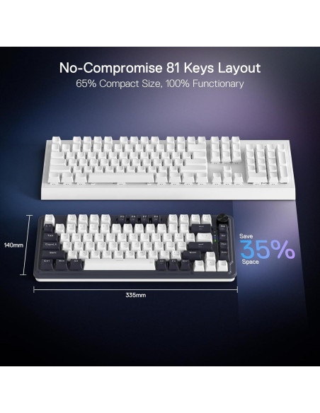 Teclado Mecánico Redragon K673 PRO Inalámbrico RGB 81 Teclas Teclado Mecánico Redragon K673 PRO Inalámbrico RGB 81 Teclas