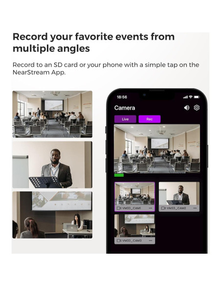 Cámara de transmisión NearStream VM33 3-Pack 2K 40X Zoom