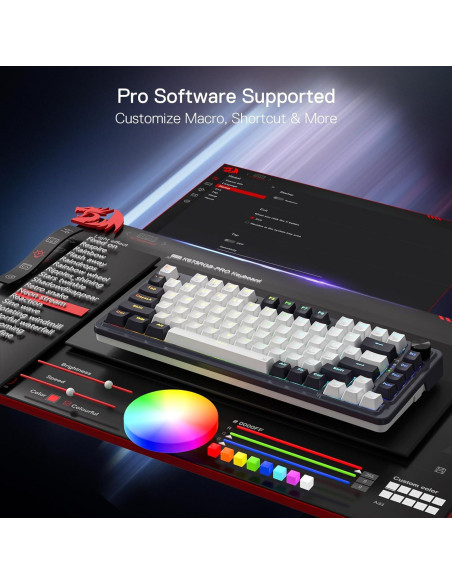 Teclado Mecánico Redragon K673 PRO Inalámbrico RGB 81 Teclas Teclado Mecánico Redragon K673 PRO Inalámbrico RGB 81 Teclas
