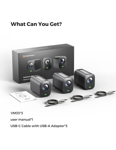 Cámara de transmisión NearStream VM33 3-Pack 2K 40X Zoom