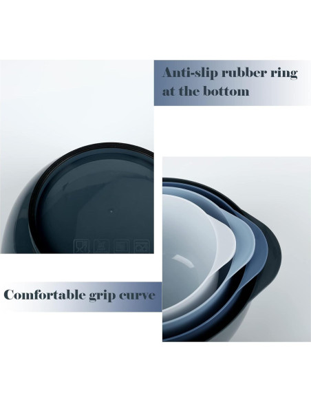 Juego de Cuencos de Mezcla BoxedHome 4 Piezas Antideslizante