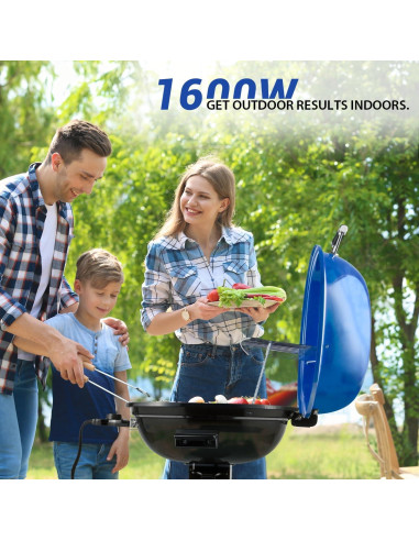 Parrilla Eléctrica Techwood para Exterior 1600W Azul