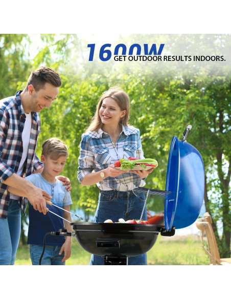 Parrilla Eléctrica Techwood para Exterior 1600W Azul