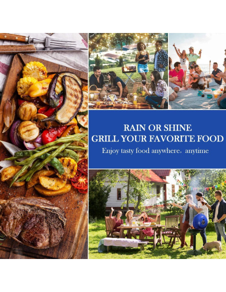 Parrilla Eléctrica Techwood para Exterior 1600W Azul