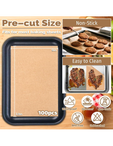 100 Hojas de Papel Pergamino Sin Blanquear MAQIHAN 22.86x33.02cm