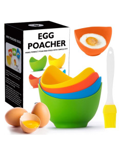 Escalfador de Huevos de Silicona LTWQLing - Paquete de 4, Antiadherente