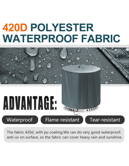 Cubierta para Fogata TORUTA Yukon Redonda 81.3 cm Gris Impermeable