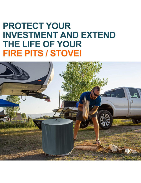 Cubierta para Fogata TORUTA Yukon Redonda 81.3 cm Gris Impermeable