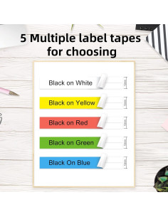 Cinta de Etiqueta 5-Pack 12mm x 4m Home Colortly Compatible Dymo 2