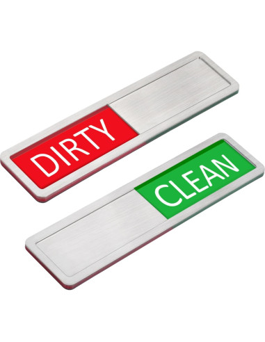 Señal Imán Limpio Sucio Kichwit Acero Inoxidable 14x4cm