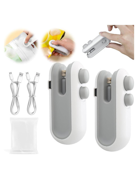 Mini Sello de Bolsa Térmico 2 en 1 zxbaers con 10 Bolsas