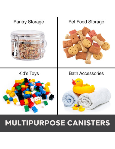 Tarro Hermético Oggi 72oz con Tapa de Abrazadera y Cuchara