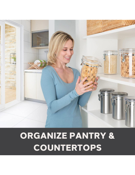 Tarro Hermético Oggi 72oz con Tapa de Abrazadera y Cuchara