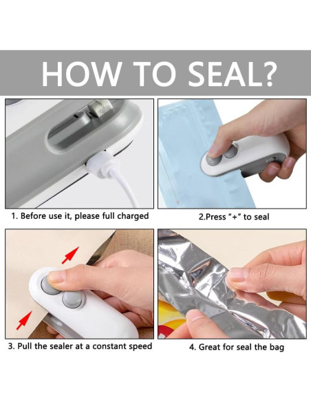 Mini Sello de Bolsa Térmico 2 en 1 zxbaers con 10 Bolsas