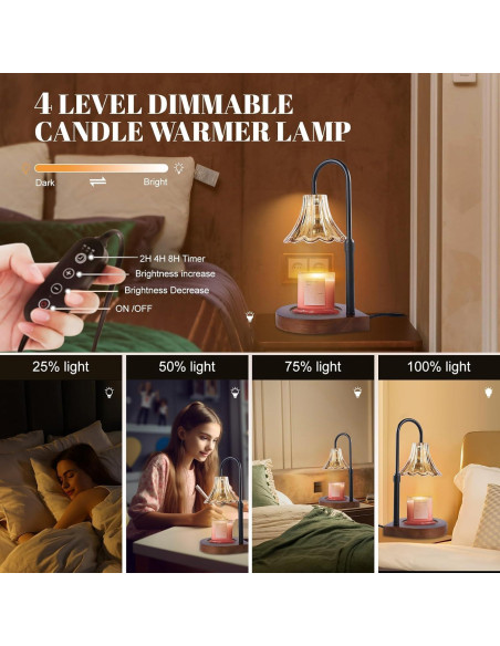 Lámpara Calentadora de Velas EJF Vintage con Temporizador 50W