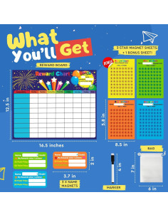 Tabla de Tareas Magnética para Niños Wowzahh - 42x32 cm 2