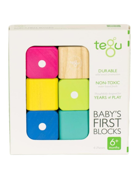 Bloques Magnéticos para Bebés Tegu - 6 Piezas de Madera