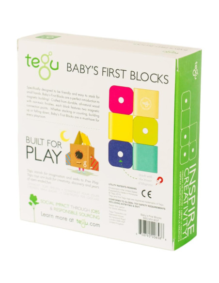 Bloques Magnéticos para Bebés Tegu - 6 Piezas de Madera