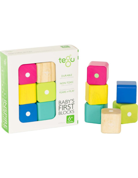 Bloques Magnéticos para Bebés Tegu - 6 Piezas de Madera