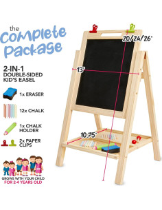 Caballete Infantil 2-en-1 Kidaddle MI 1386 con Pizarras 2