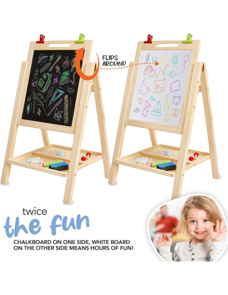 Caballete Infantil 2-en-1 Kidaddle MI 1386 con Pizarras