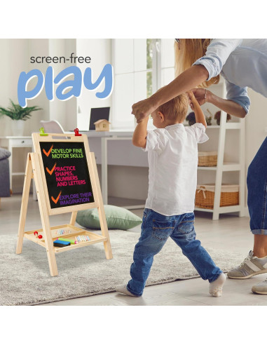Caballete Infantil 2-en-1 Kidaddle MI 1386 con Pizarras
