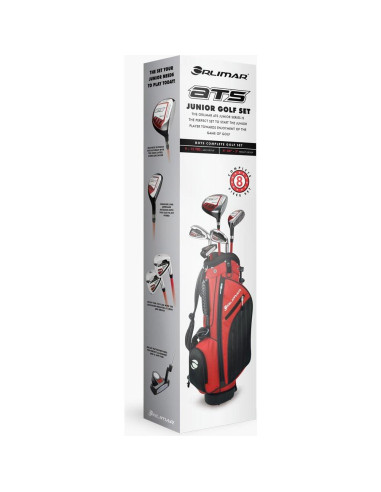 Conjunto de Palos de Golf Junior Orlimar Rojo/Negro 9-12 Años