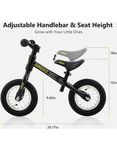 Bicicleta de Equilibrio Bobike NHY para Niños 18 Meses a 4 Años