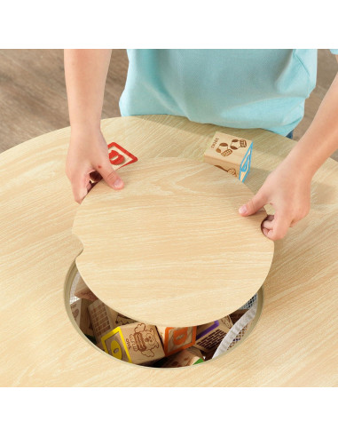Juego de Mesa Redonda de Madera KidKraft con 2 Sillas - Natural y Blanco