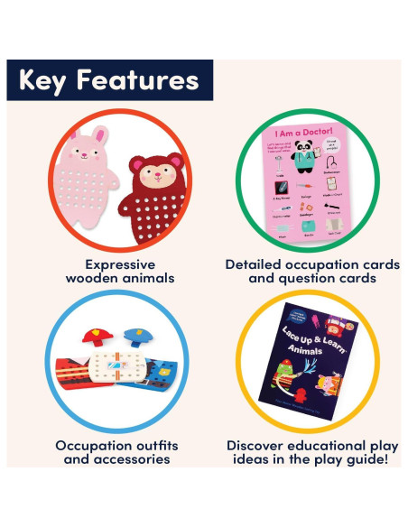 Juguete de Enhebrado de Madera Battat - 35 Piezas para Niños