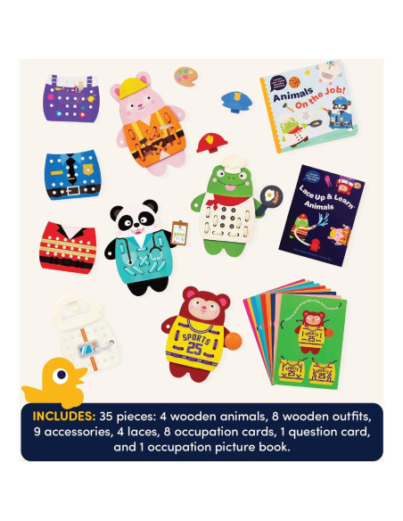 Juguete de Enhebrado de Madera Battat - 35 Piezas para Niños