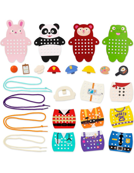 Juguete de Enhebrado de Madera Battat - 35 Piezas para Niños