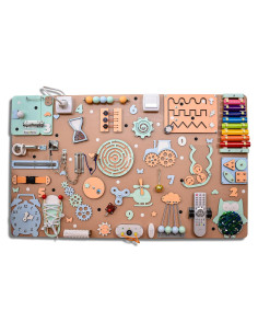 Tablero Sensorial Montessori para Niños 1-3 Años - Actividades Interactivas