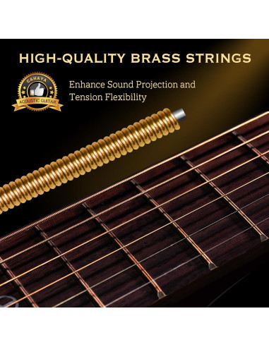 Guitarra Acústica CAHAYA 38" Cutaway Todo Madera Kit Inicio