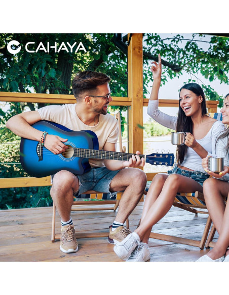 Guitarra Acústica CAHAYA 38" Cutaway Todo Madera Kit Inicio