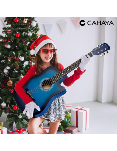 Guitarra Acústica CAHAYA 38" Cutaway Todo Madera Kit Inicio