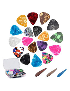 Paquete de 21 Púas de Guitarra Celluloide con Caja Organizador