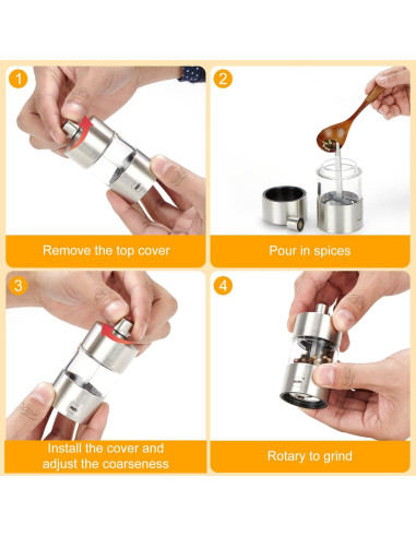 Juego de Molinillos de Sal y Pimienta Myle 8.38 cm Acero Inoxidable