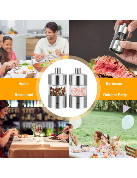 Juego de Molinillos de Sal y Pimienta Myle 8.38 cm Acero Inoxidable